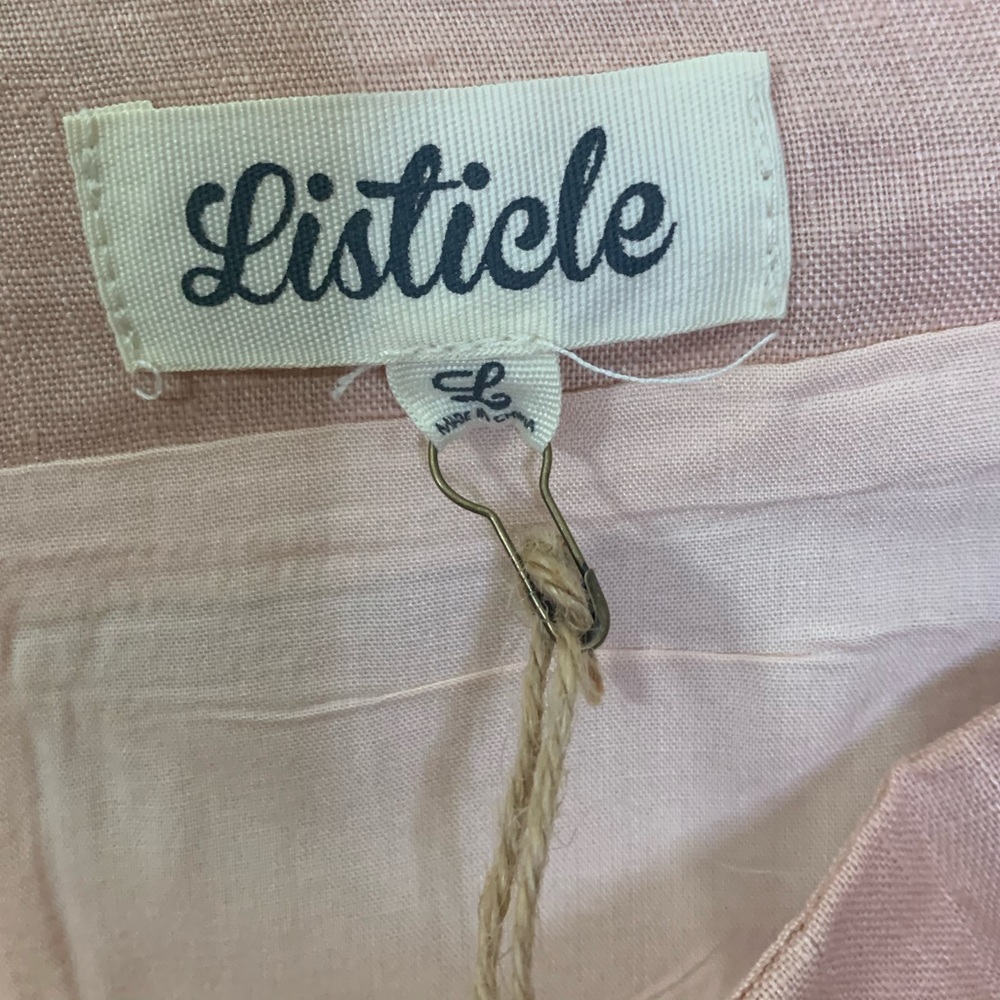 Listicle Blush Faux Wrap Skirt - Picture 4 of 5